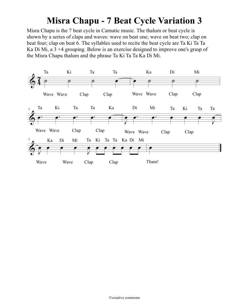 Misra Chapu 7 beat cycle - Variation 3